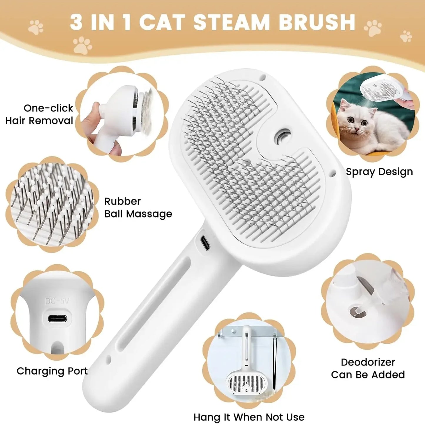 Luxury Pet Steam Grooming Comb™